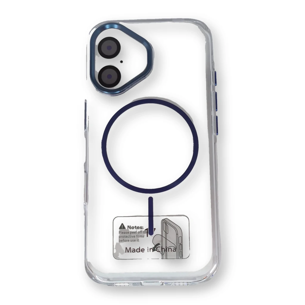 Funda transparente con MagSafe iPhone 16 / 17 Azul