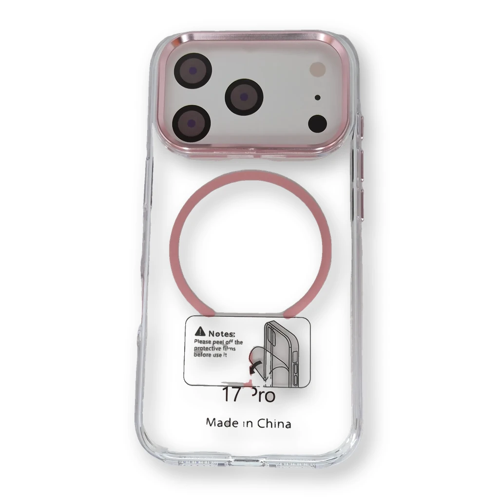 Funda transparente con MagSafe iPhone 17 Pro Rosa