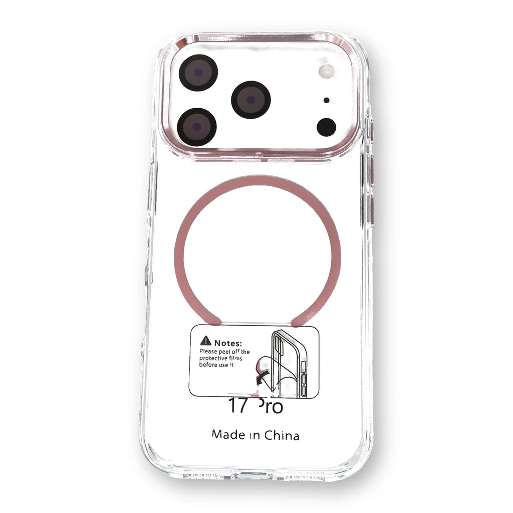 Funda transparente con MagSafe iPhone 17 Pro Rosa