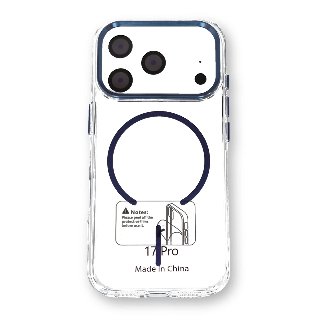 Funda transparente con MagSafe iPhone 17 Pro Azul