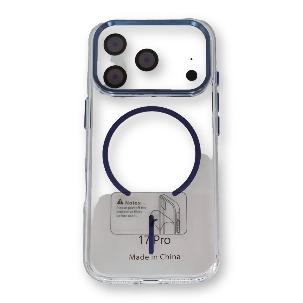 Funda transparente con MagSafe iPhone 17 Pro Azul