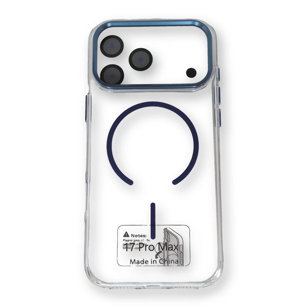 Funda transparente con MagSafe iPhone 17 Pro Max Azul