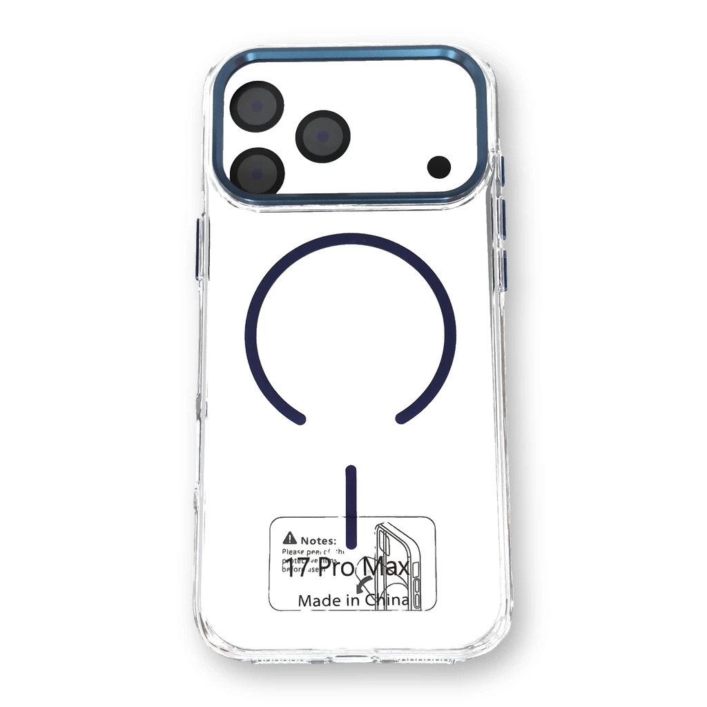 Funda transparente con MagSafe iPhone 17 Pro Max Azul