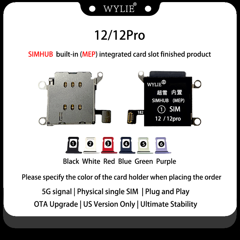 Nuevo adaptador MEP iPhone 12 / 12 Pro SIM Física Sencilla Negra