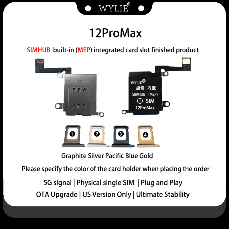 Nuevo adaptador MEP iPhone 12 Pro Max SIM Física Sencilla Negra