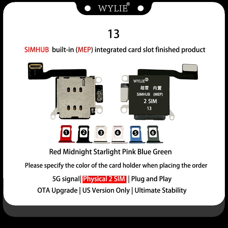 Nuevo adaptador MEP iPhone 13 Doble SIM Física Sencilla Negra