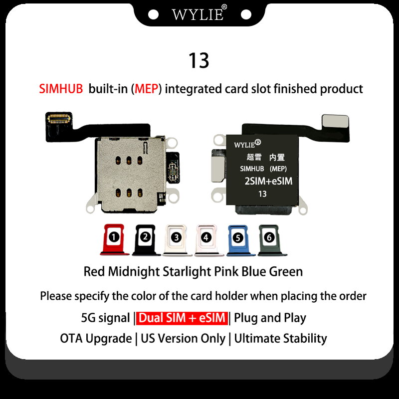 Nuevo adaptador MEP iPhone 13 Doble SIM Física + eSIM Negra