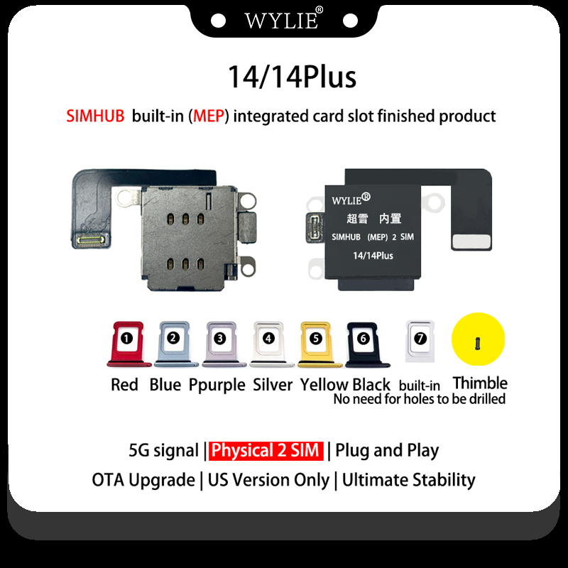 Nuevo adaptador MEP iPhone 14 / 14 Plus Doble SIM Física Negra