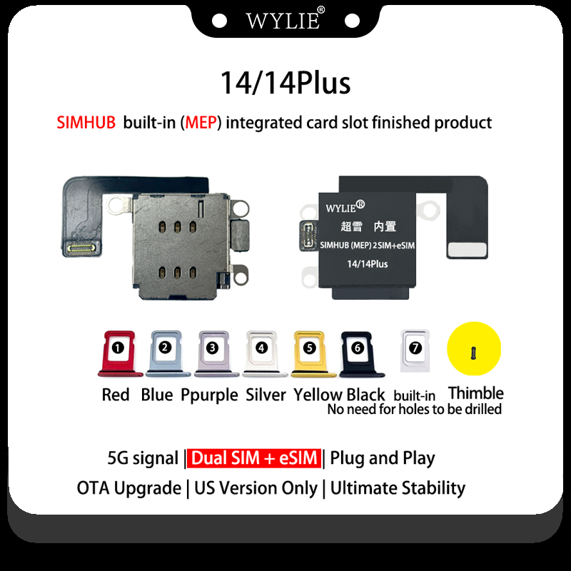Nuevo adaptador MEP iPhone 14/14 Plus Doble SIM física + eSIM Negra