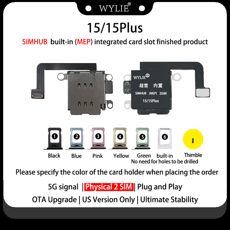 Nuevo adaptador MEP iPhone 15 / 15 Plus Doble SIM Física Negra