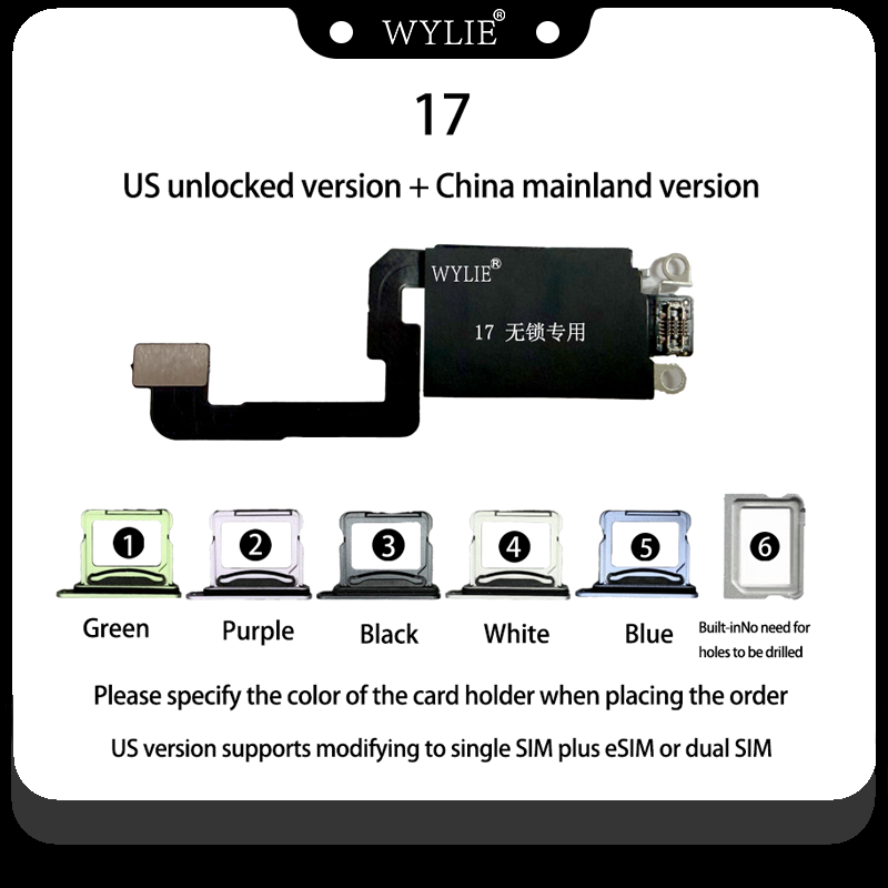 Nuevo adaptador MEP iPhone 17 Versión EE.UU. Sin Bloqueo + Versión de China Continental, Universal Negra