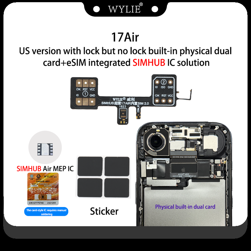 Nuevo adaptador MEP iPhone 17 Air versión EE.UU. Doble SIM Física Interna + eSIM